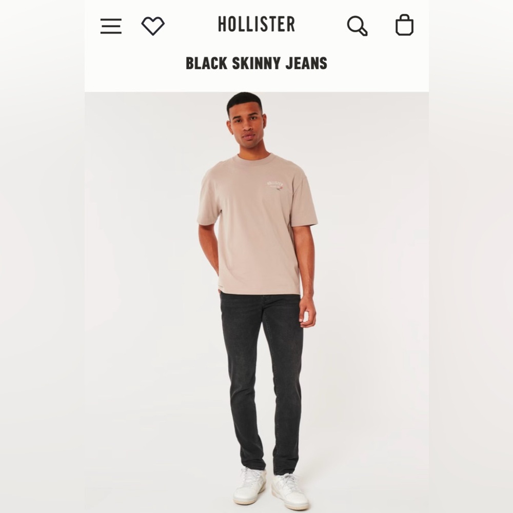 Hollister “washed black” skinny jeans waist 30 length 30